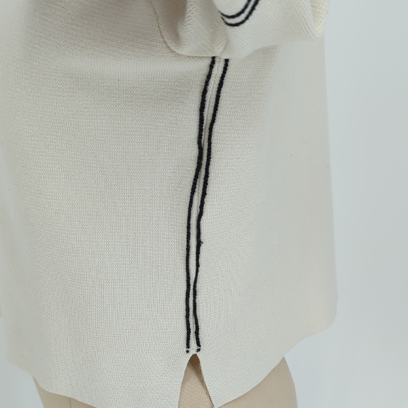 00452 Zara Short Sleeve Knit Top White size Medium sporty casual tennis prep - Picture 3 of 6